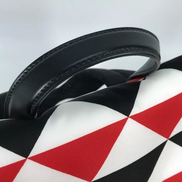 PRADA triangle logo plate Signeau print bag Backpack Nylon Red/White x Black - Picture 16 of 16